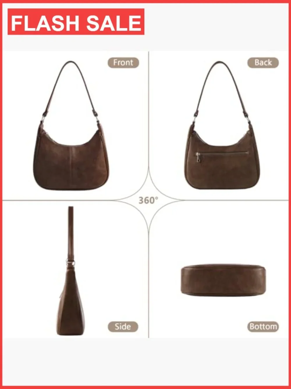 Slouchy Hobo Crossbody Bag with Adjustable Strap and Multiple Pockets